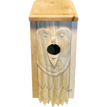 WELLIVER OUTDOORS Bluebird House Carved - Owl WDCO